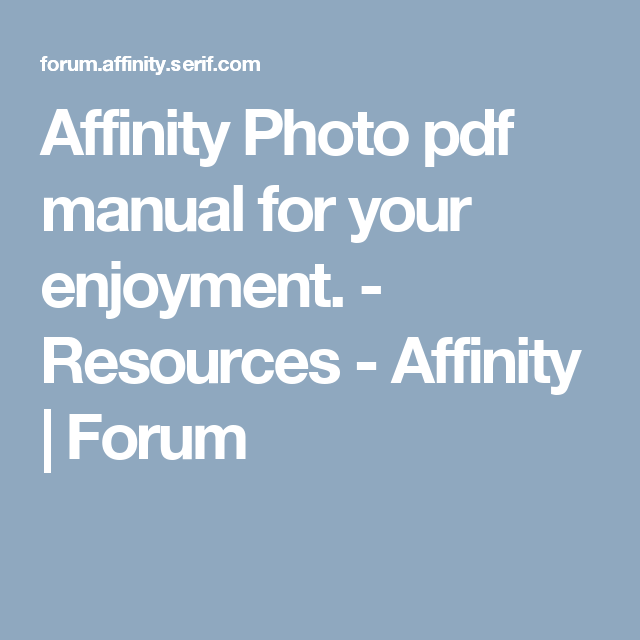 affinity photo for mac user guide